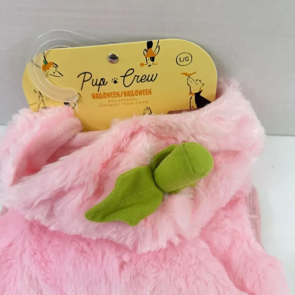 Pink Pup Crew Dog Pet Costume Size Large Pumpkin Halloween Jack O Lantern